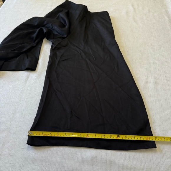 COS BLACK CROPPED RAYON WIDE-LEG PANTS Pull On Side Zip Pockets Neutral Size 2 - Picture 4 of 11